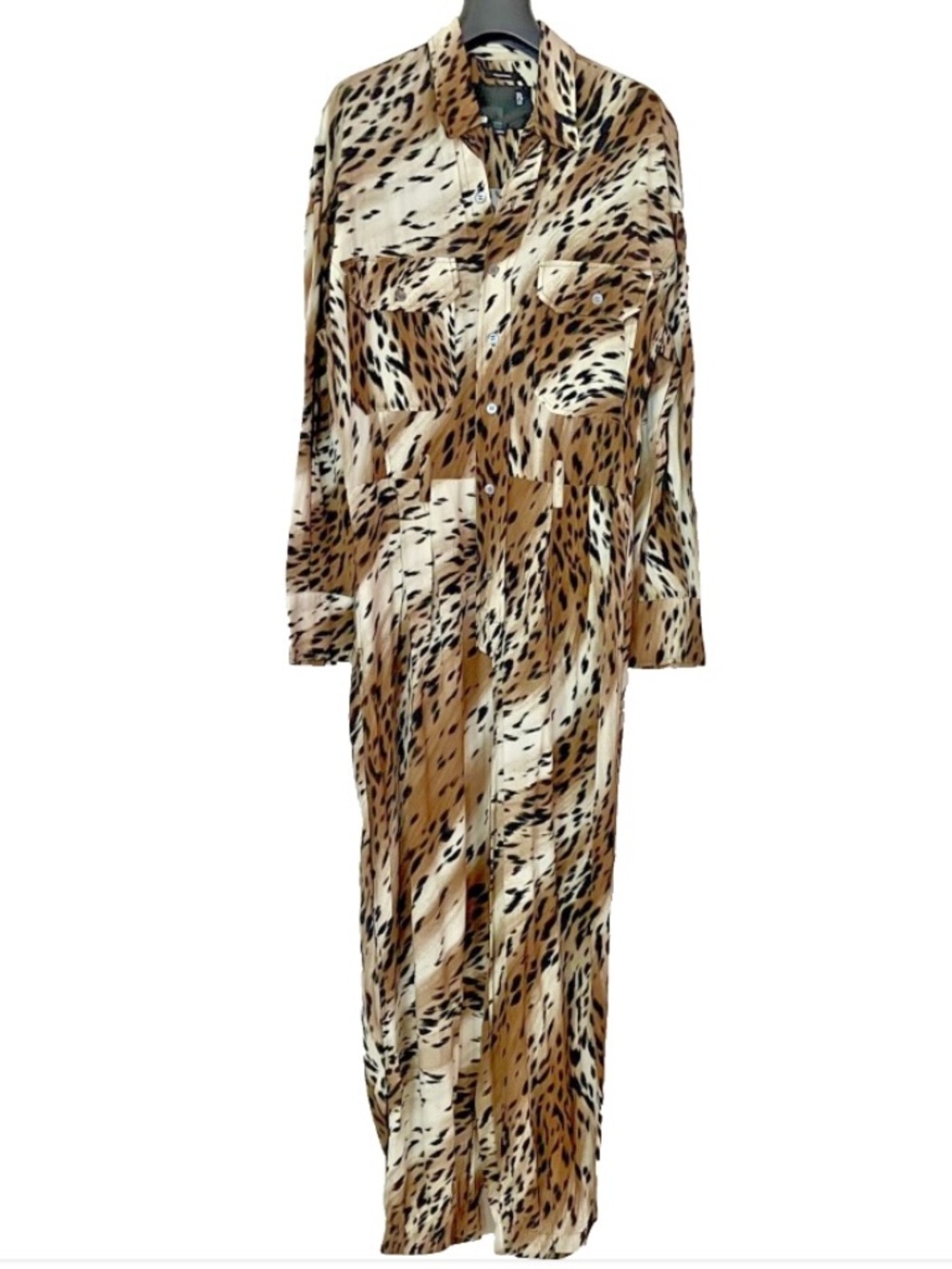 R13 Lightweight Cheetah Print Jumpsuit L